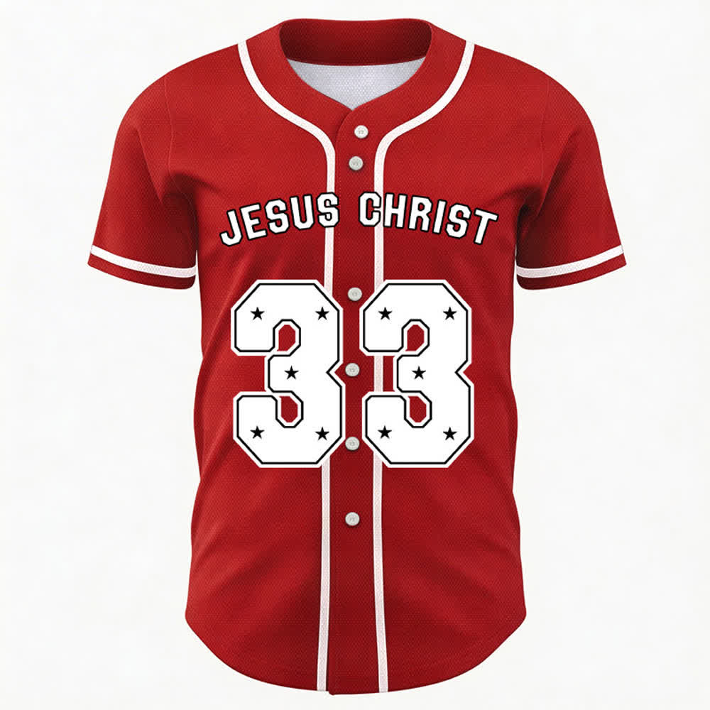 Christianartworkshop Jesus Christus 33 Hellblaues Mesh-Baseballtrikot - image 43