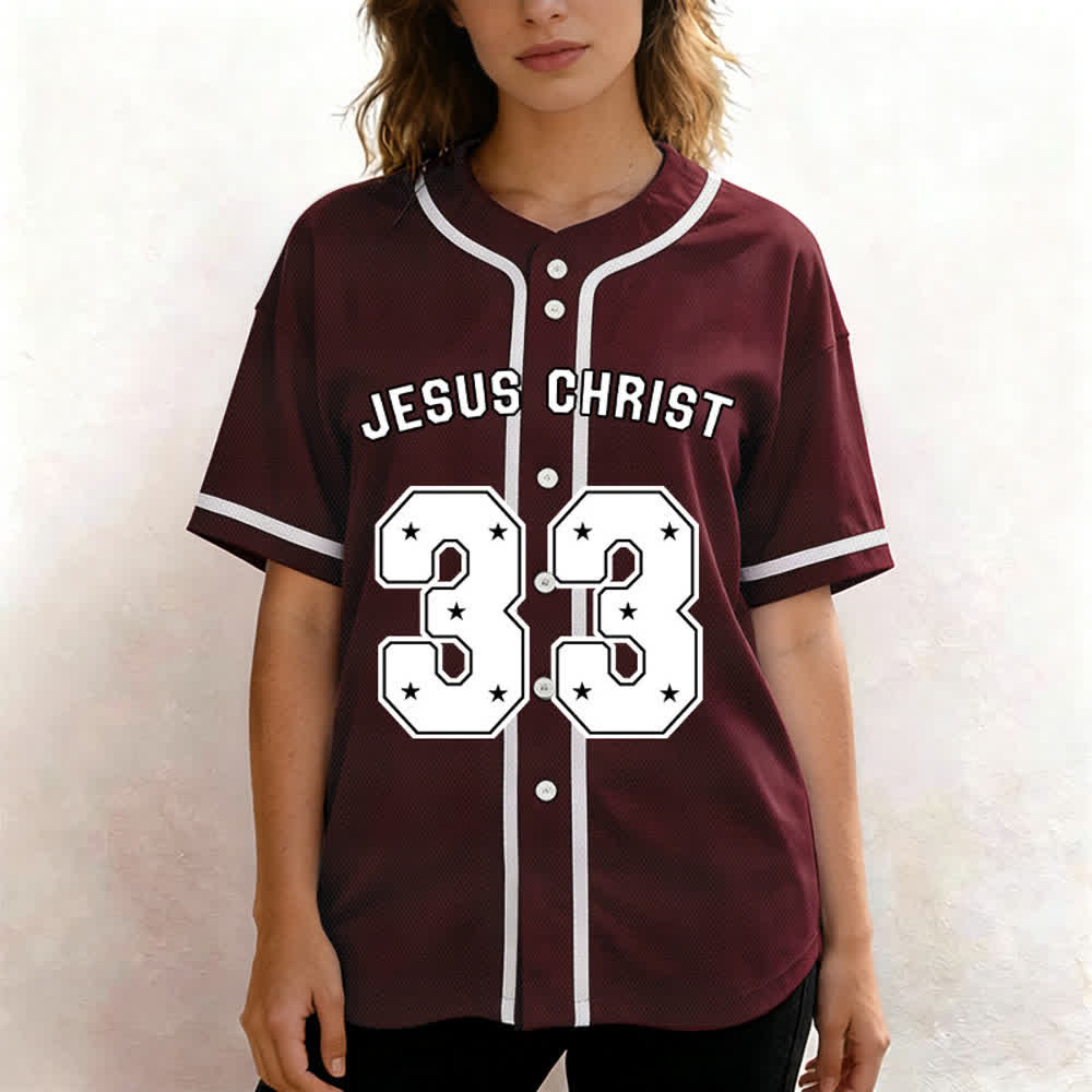 Christianartworkshop Jesus Christus 33 Hellblaues Mesh-Baseballtrikot - image 31