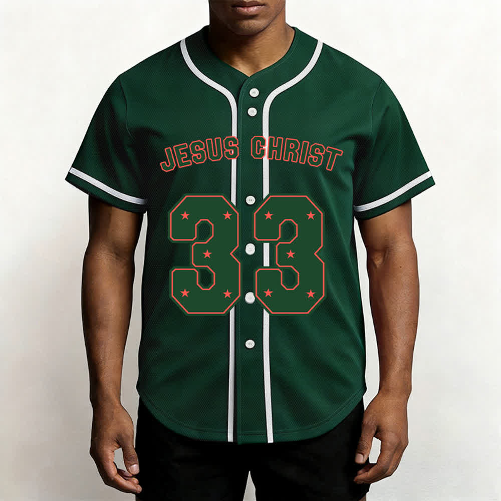 Christianartworkshop Jesus Christus 33 Hellblaues Mesh-Baseballtrikot - image 40