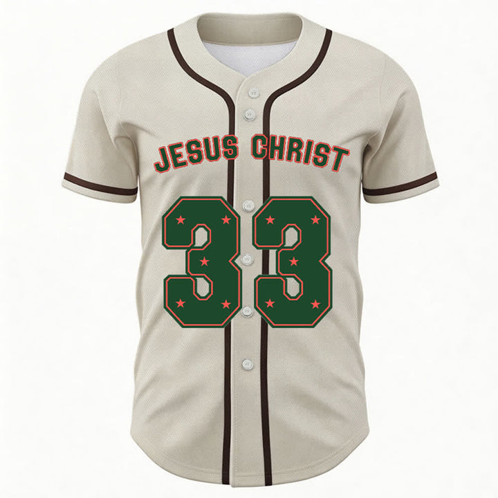 Christianartworkshop Jesus Christus 33 Hellblaues Mesh-Baseballtrikot - image 22