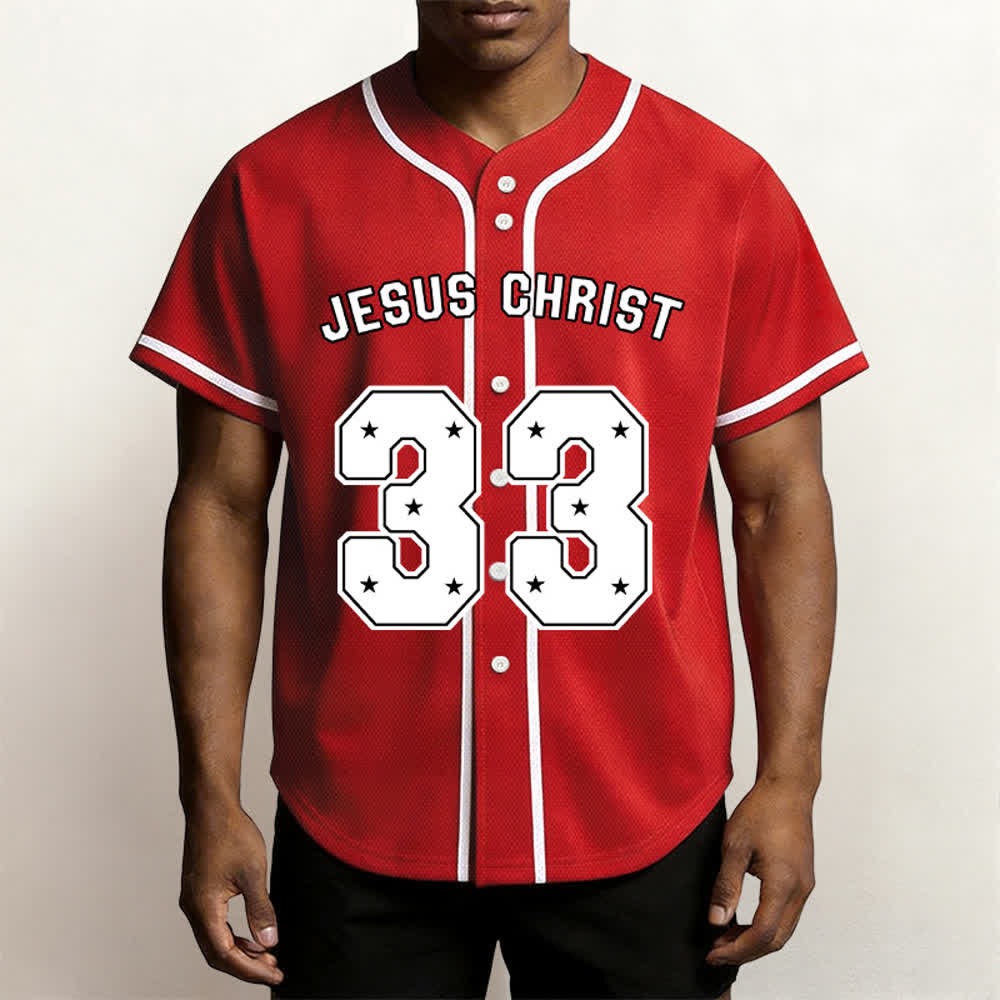 Christianartworkshop Jesus Christus 33 Hellblaues Mesh-Baseballtrikot - image 47