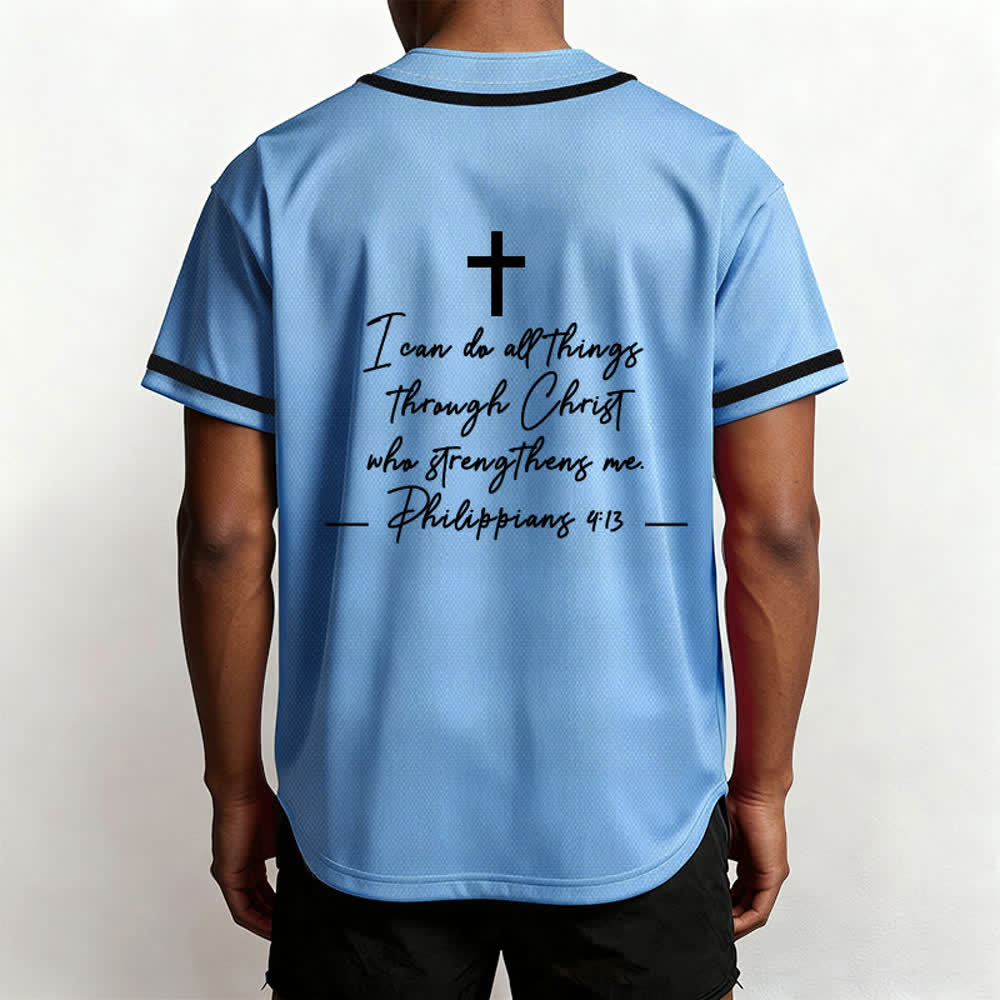Christianartworkshop Jesus Christus 33 Hellblaues Mesh-Baseballtrikot - image 6