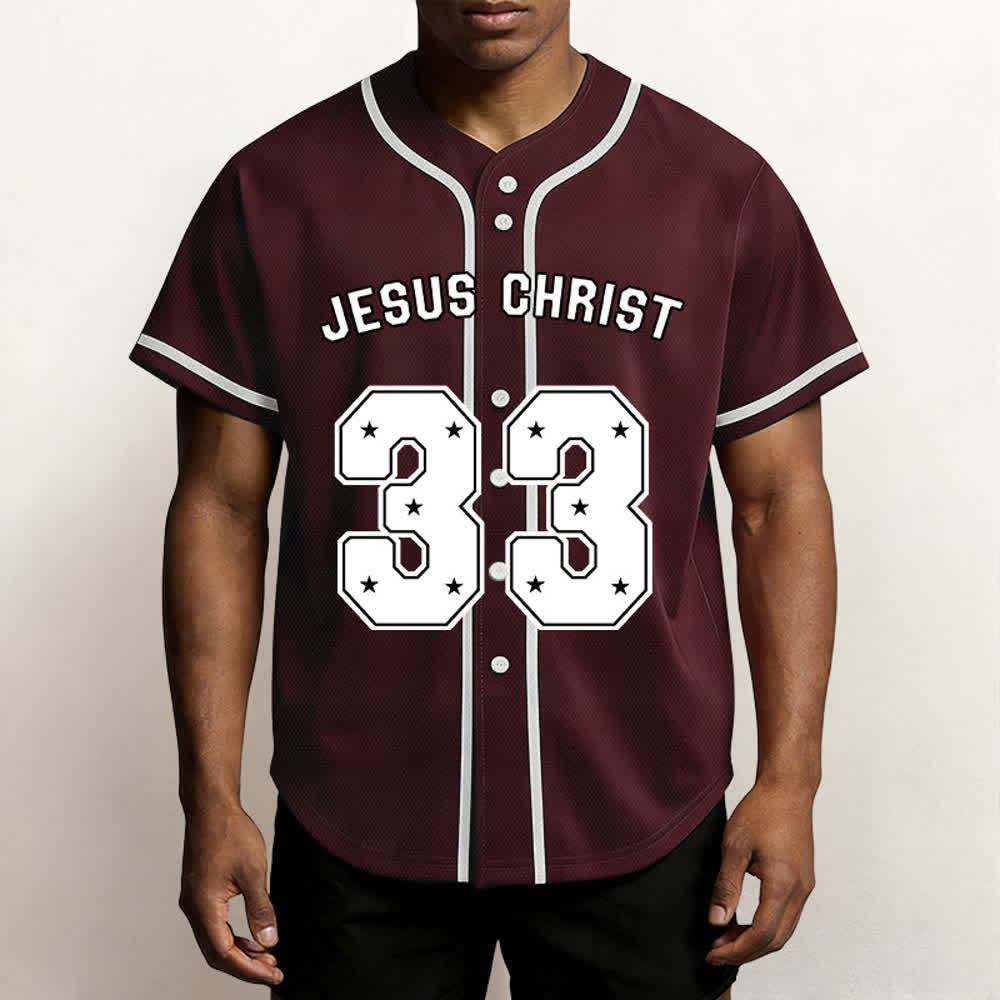 Christianartworkshop Jesus Christus 33 Hellblaues Mesh-Baseballtrikot - image 33
