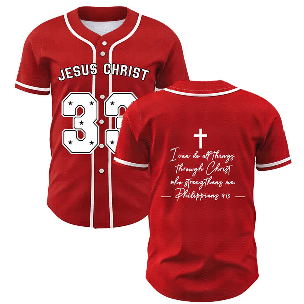Christianartworkshop Jesus Christus 33 Hellblaues Mesh-Baseballtrikot - Rot - 5XL - image 42