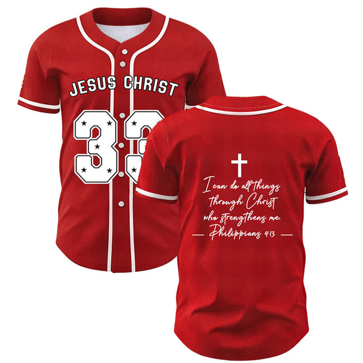 Christianartworkshop Jesus Christus 33 Hellblaues Mesh-Baseballtrikot - Rot - 5XL - image 42