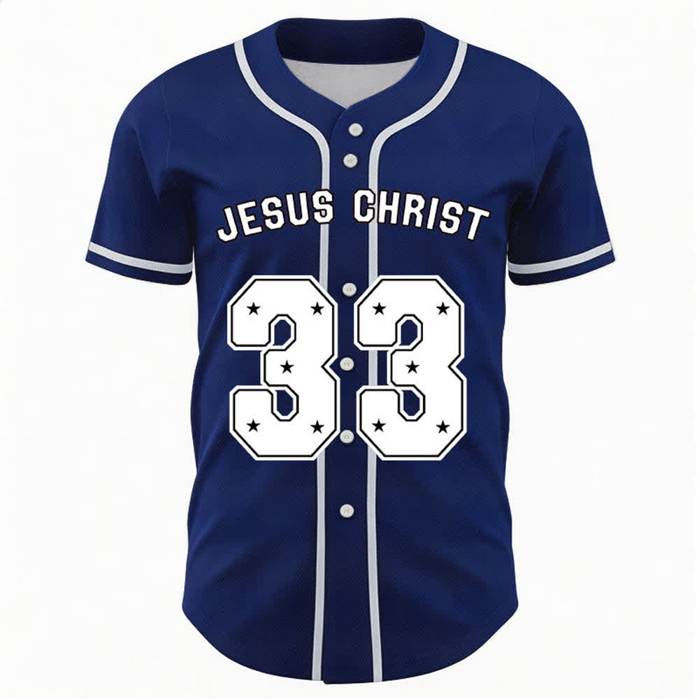 Christianartworkshop Jesus Christus 33 Hellblaues Mesh-Baseballtrikot - image 50