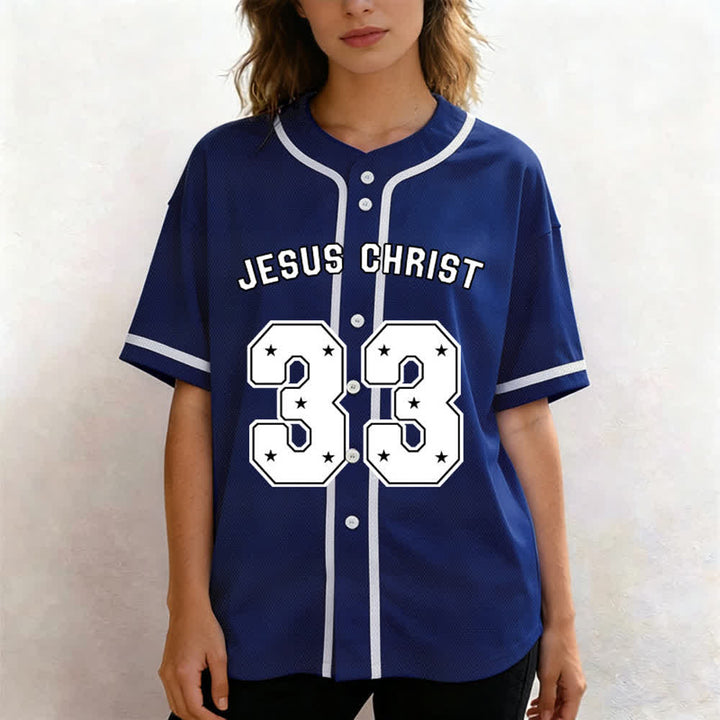 Christianartworkshop Jesus Christus 33 Hellblaues Mesh-Baseballtrikot - image 52