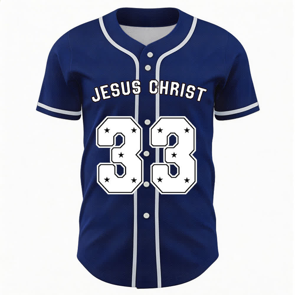 Christianartworkshop Jesus Christus 33 Hellblaues Baseballtrikot - image 50