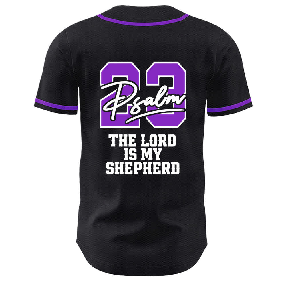 Christianartworkshop Psalm 23 Schwarzes und goldenes Statement-Baseballtrikot - image 19
