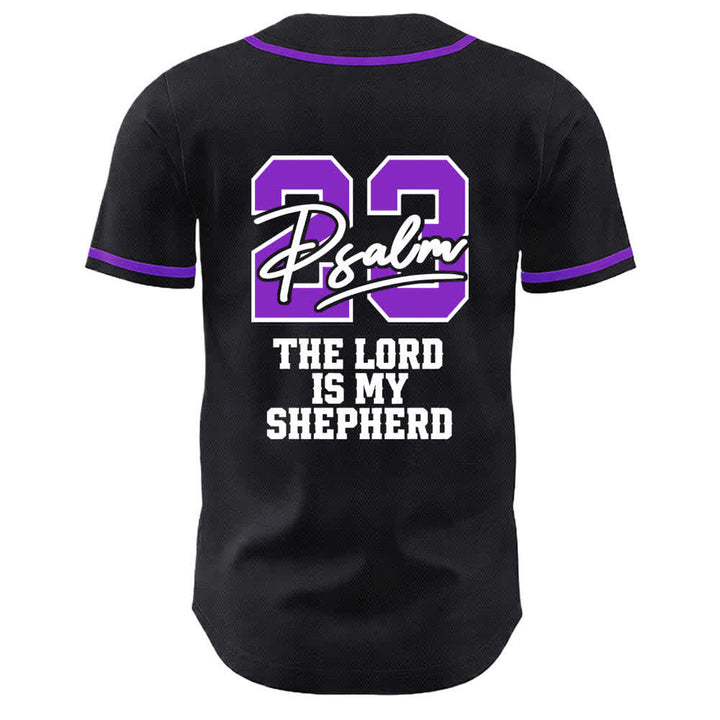 Christianartworkshop Psalm 23 Schwarzes und goldenes Statement-Baseballtrikot - image 19