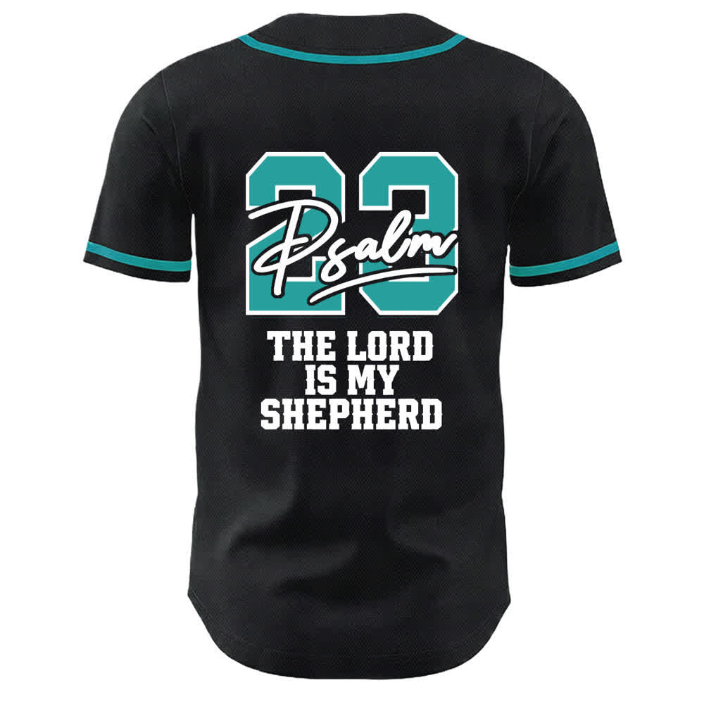 Christianartworkshop Psalm 23 Schwarzes und goldenes Statement-Baseballtrikot - image 7