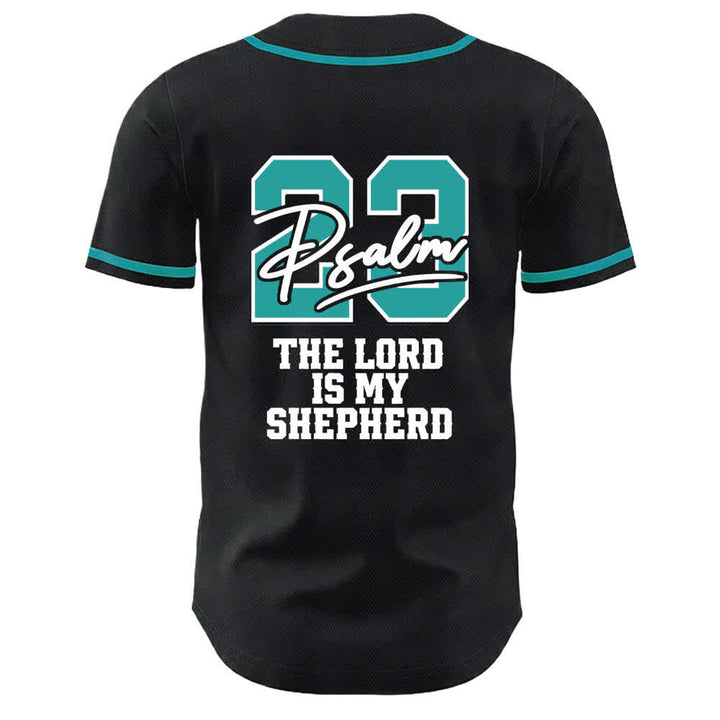 Christianartworkshop Psalm 23 Schwarzes und goldenes Statement-Baseballtrikot - image 7