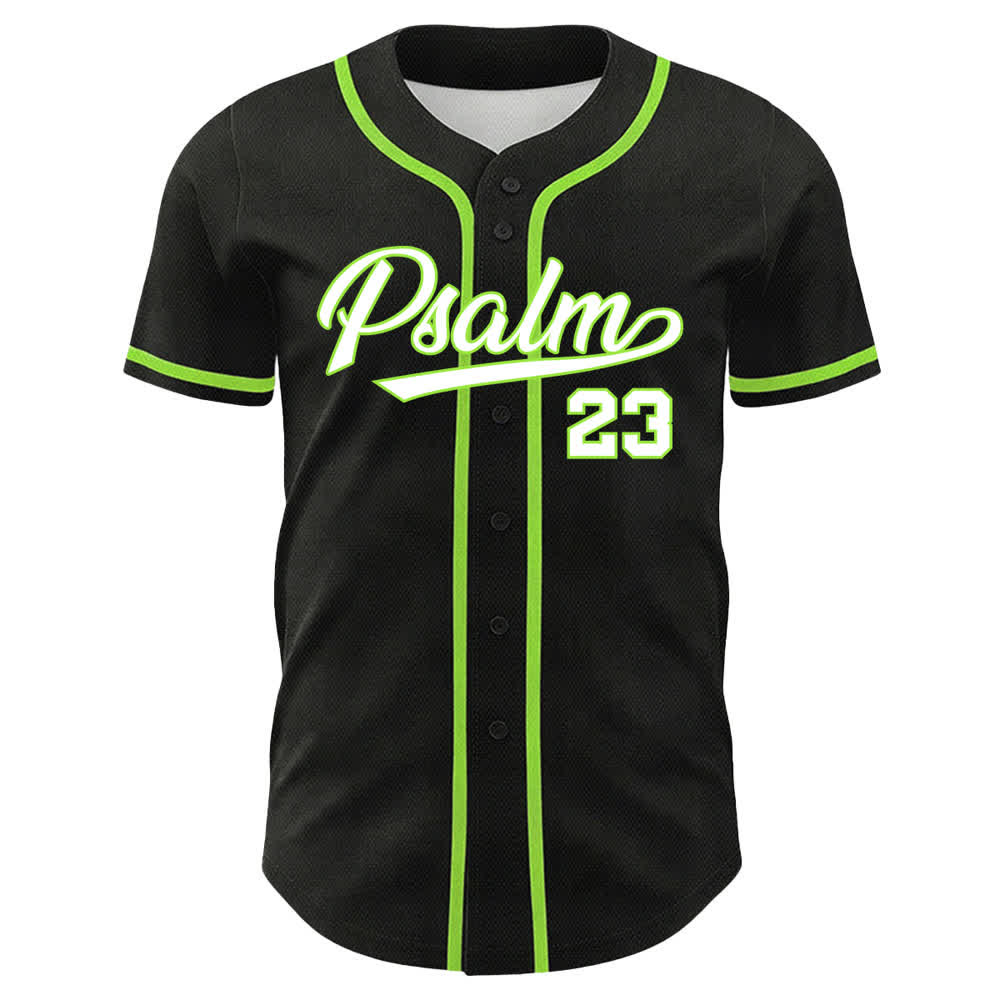 Christianartworkshop Psalm 23 Schwarzes und goldenes Statement-Baseballtrikot - image 14