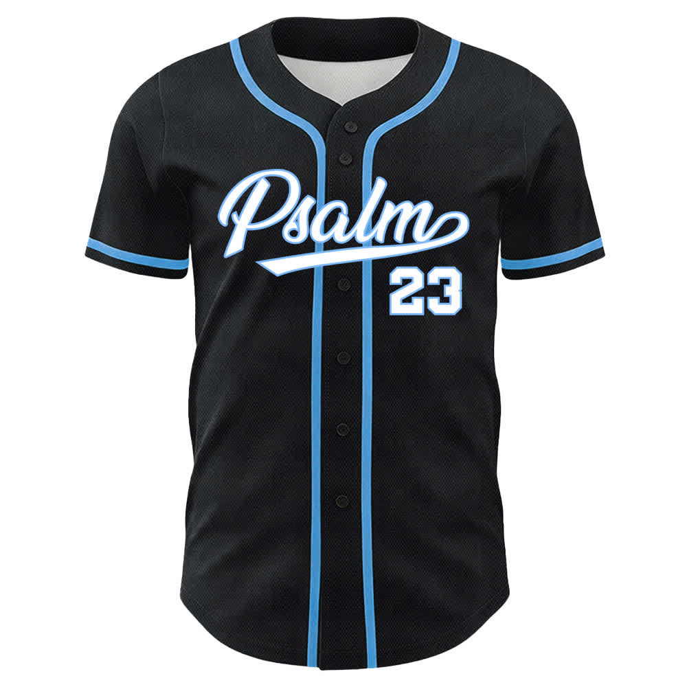 Christianartworkshop Psalm 23 Schwarzes und goldenes Statement-Baseballtrikot - image 11