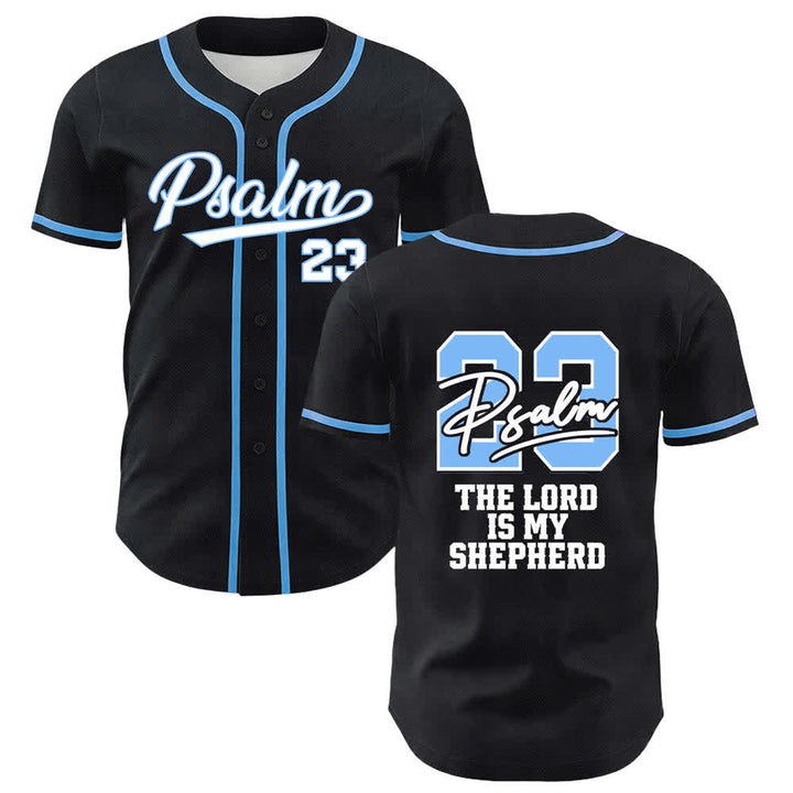 Christianartworkshop Psalm 23 Schwarzes und goldenes Statement-Baseballtrikot - Himmelblau - 5XL - image 9
