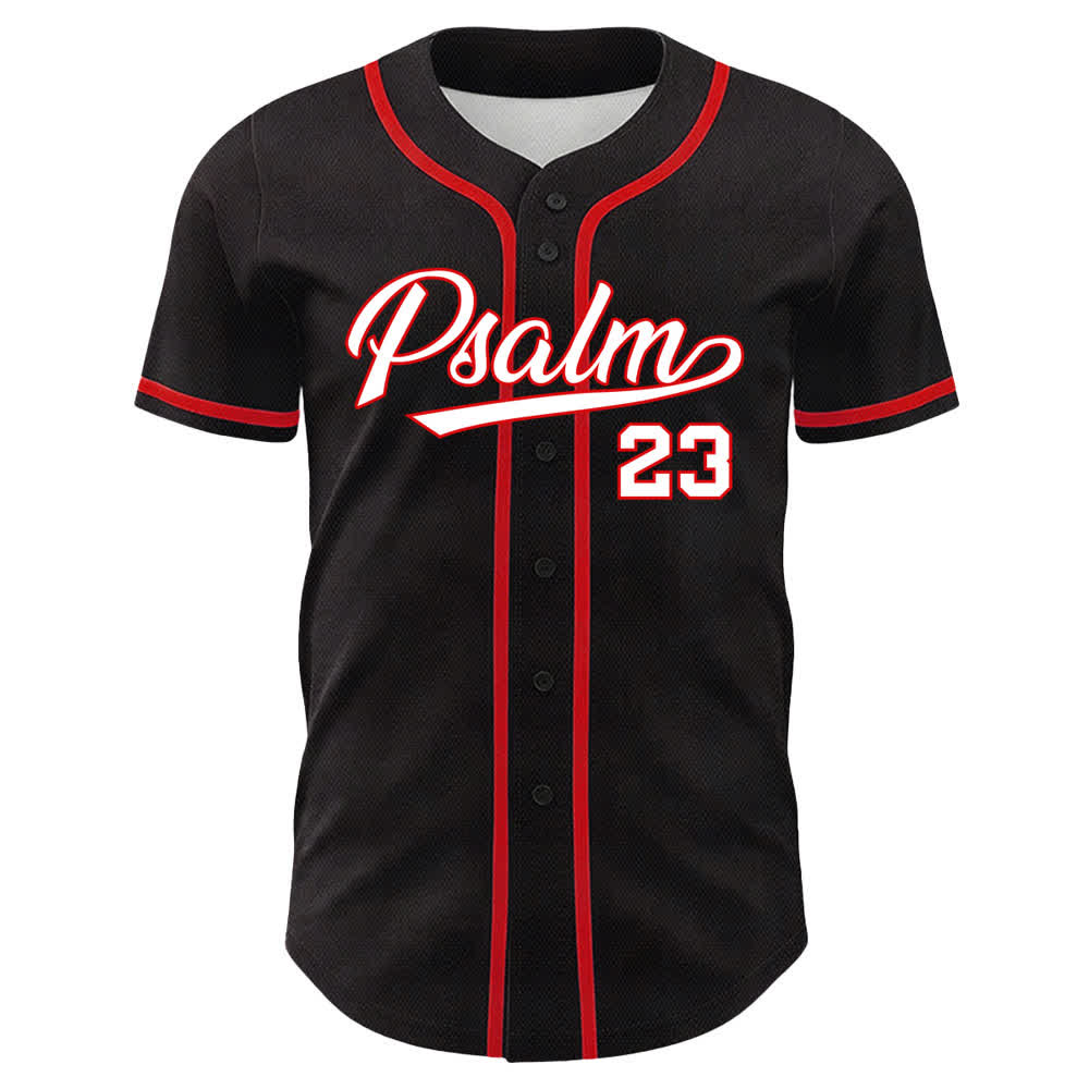Christianartworkshop Psalm 23 Schwarzes und goldenes Statement-Baseballtrikot - image 23
