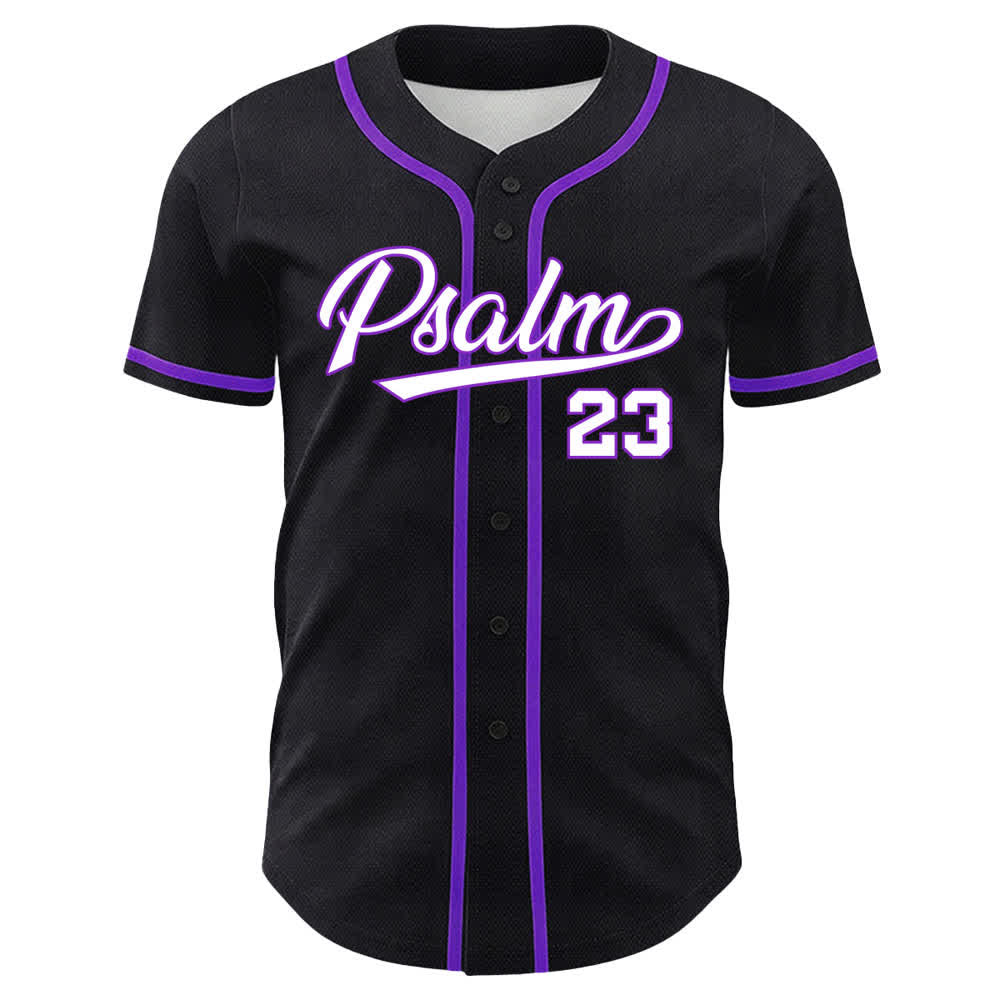 Christianartworkshop Psalm 23 Schwarzes und goldenes Statement-Baseballtrikot - image 20