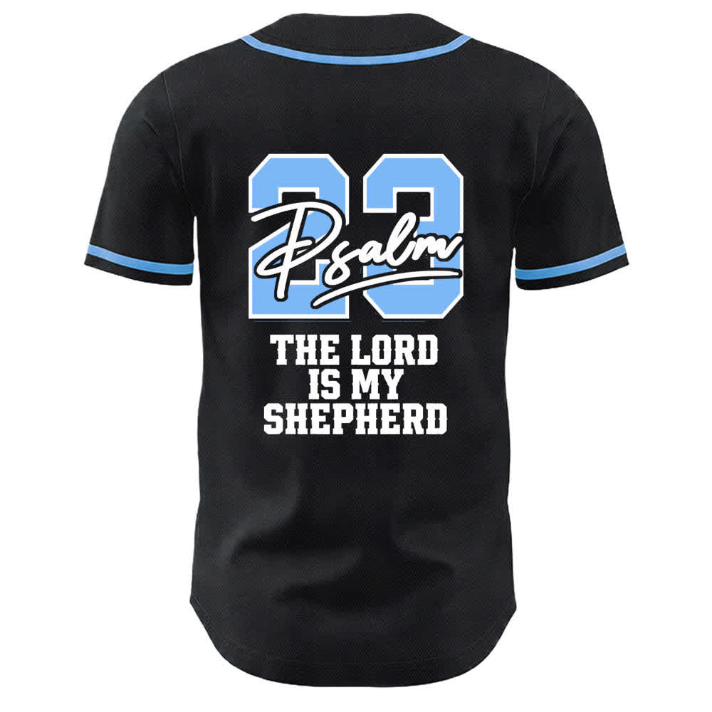 Christianartworkshop Psalm 23 Schwarzes und goldenes Statement-Baseballtrikot - image 10