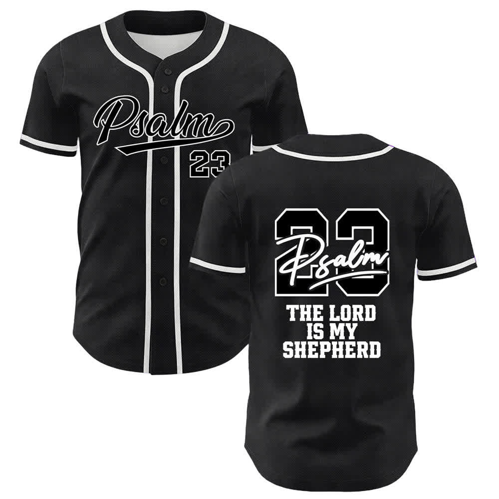 Christianartworkshop Psalm 23 Schwarzes und goldenes Statement-Baseballtrikot - Weiß - 5XL - image 24