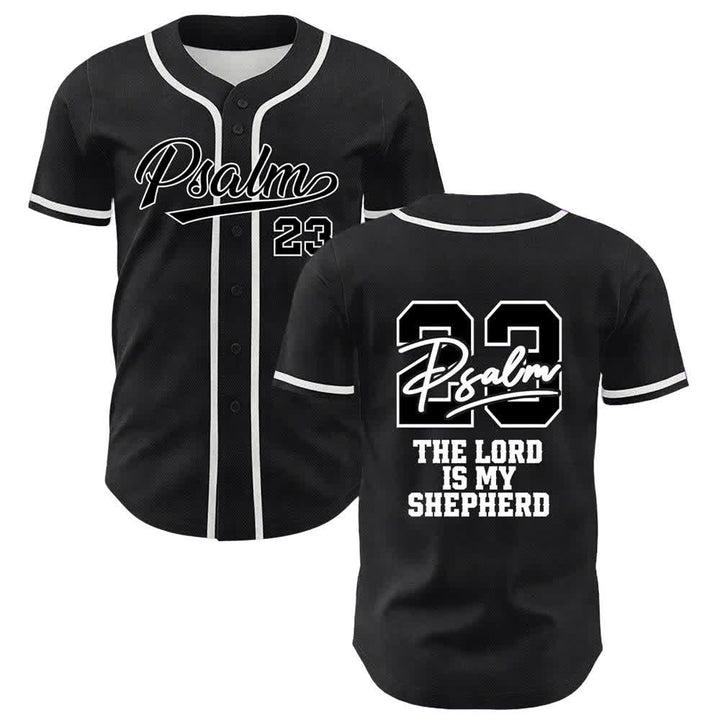 Christianartworkshop Psalm 23 Schwarzes und goldenes Statement-Baseballtrikot - Weiß - 5XL - image 24