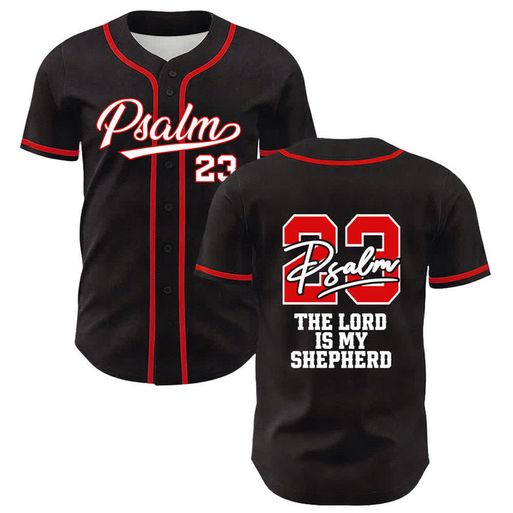 Christianartworkshop Psalm 23 Schwarzes und goldenes Statement-Baseballtrikot - Rot - 5XL - image 21