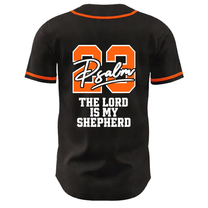Christianartworkshop Psalm 23 Schwarzes und goldenes Statement-Baseballtrikot - image 16