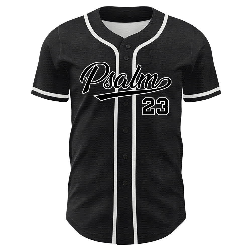 Christianartworkshop Psalm 23 Schwarzes und goldenes Statement-Baseballtrikot - image 26