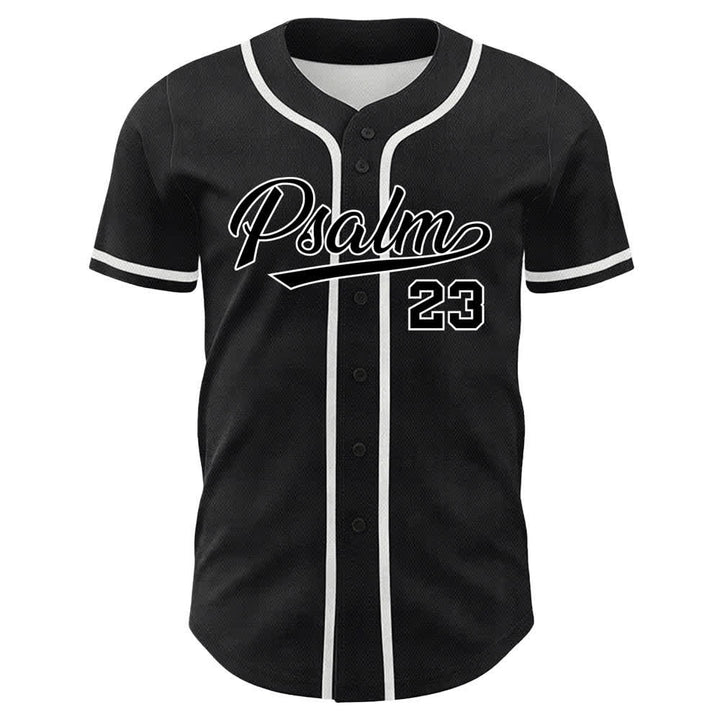 Christianartworkshop Psalm 23 Schwarzes und goldenes Statement-Baseballtrikot - image 26