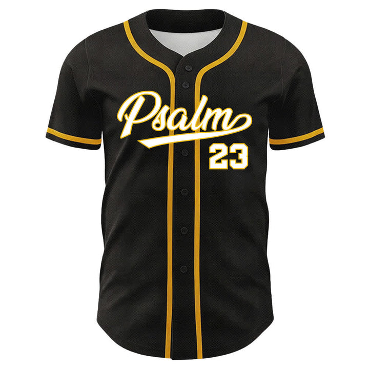 Christianartworkshop Psalm 23 Schwarzes und goldenes Statement-Baseballtrikot - image 2