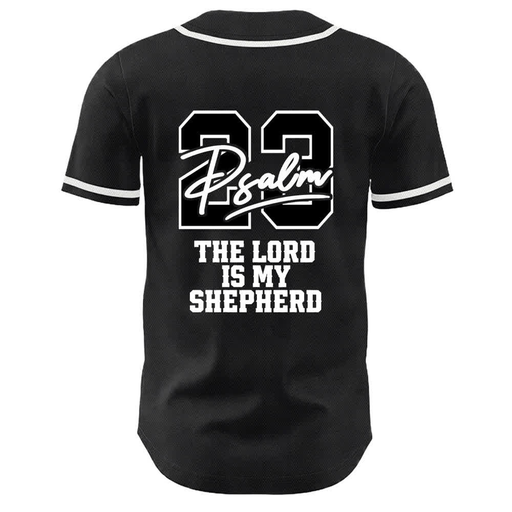 Christianartworkshop Psalm 23 Schwarzes und goldenes Statement-Baseballtrikot - image 25