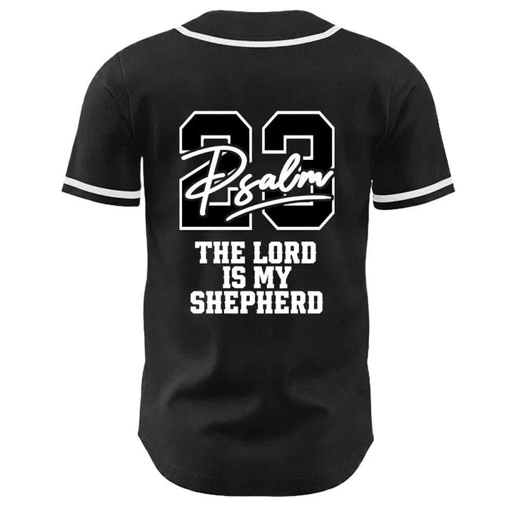 Christianartworkshop Psalm 23 Schwarzes und goldenes Statement-Baseballtrikot - image 25