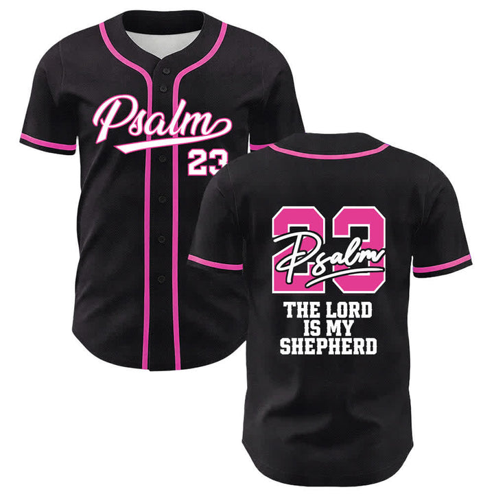 Christianartworkshop Psalm 23 Schwarzes und goldenes Statement-Baseballtrikot - Rosa - 5XL - image 3
