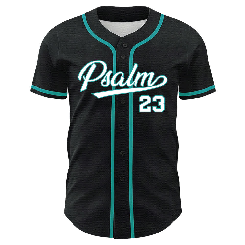 Christianartworkshop Psalm 23 Schwarzes und goldenes Statement-Baseballtrikot - image 8