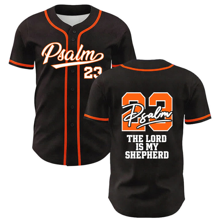 Christianartworkshop Psalm 23 Schwarzes und goldenes Statement-Baseballtrikot - Orange - 5XL - image 15