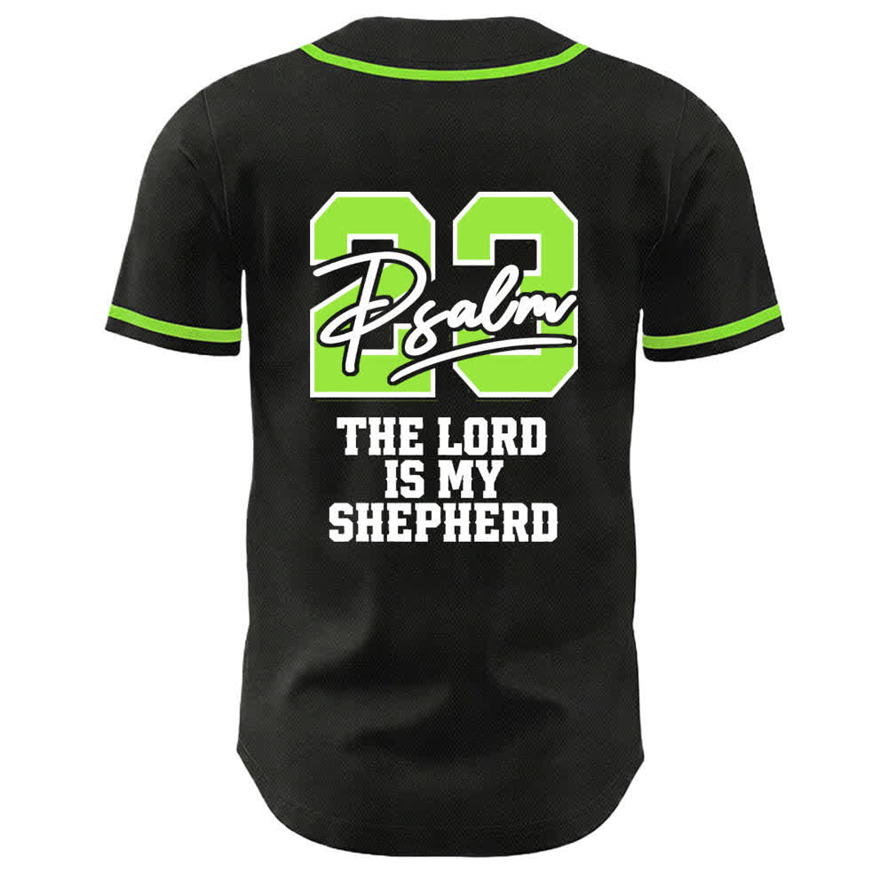 Christianartworkshop Psalm 23 Schwarzes und goldenes Statement-Baseballtrikot - image 13