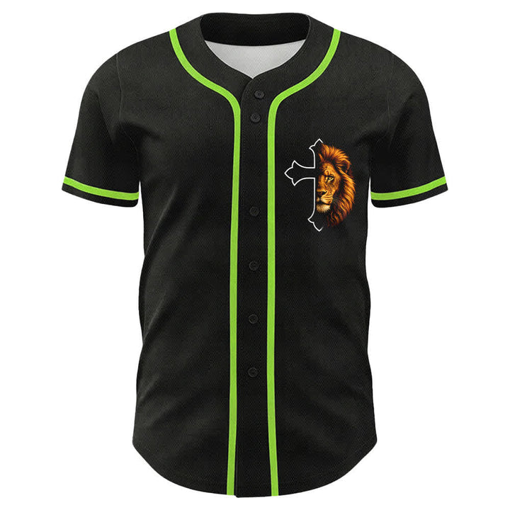 Christianartworkshop Löwe der Stärke Philipper 4:13 Schwarzes Gold Baseballtrikot - image 14