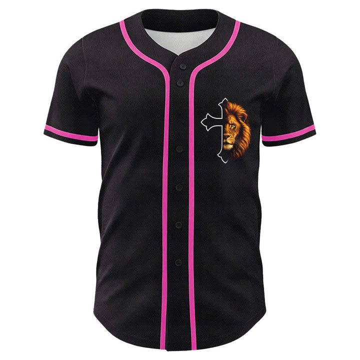 Christianartworkshop Löwe der Stärke Philipper 4:13 Schwarzes Gold Baseballtrikot - image 17