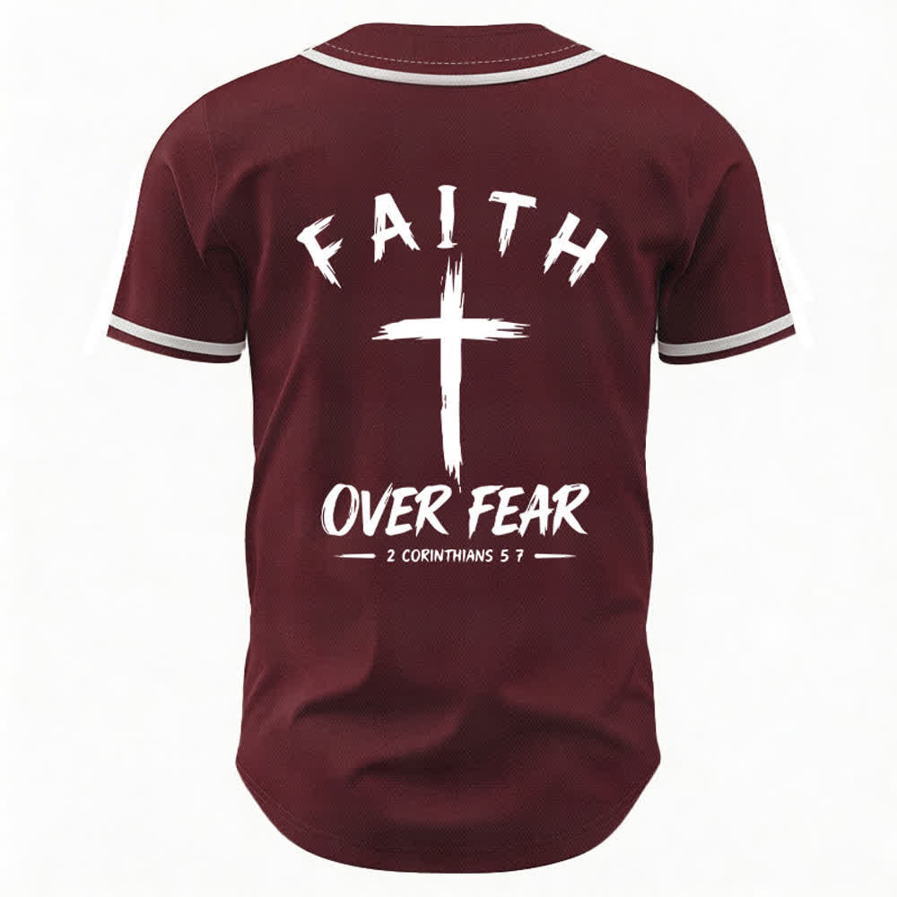 Christianartworkshop Baseballtrikot mit Kontrastbesatz – Glaube statt Angst - image 22