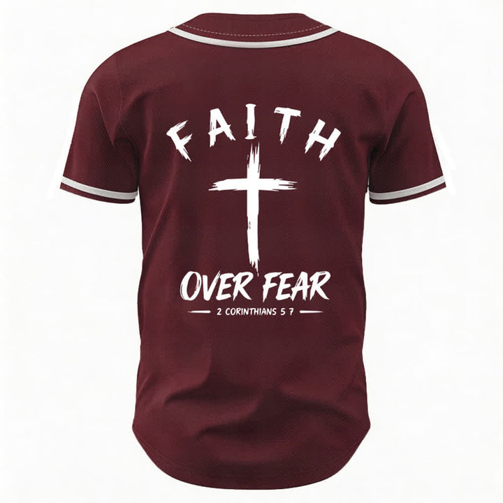 Christianartworkshop Baseballtrikot mit Kontrastbesatz – Glaube statt Angst - image 22