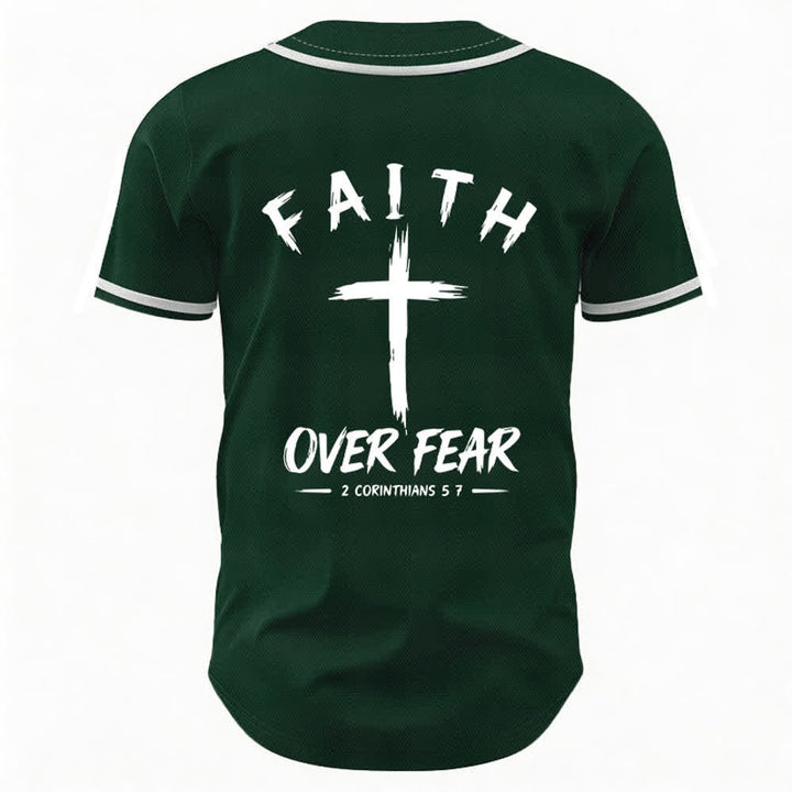 Christianartworkshop Baseballtrikot mit Kontrastbesatz – Glaube statt Angst - image 36