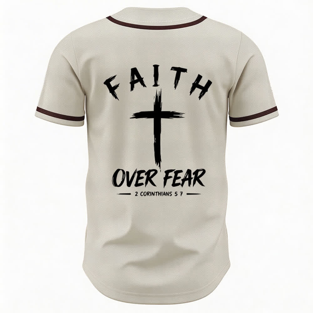 Christianartworkshop Baseballtrikot mit Kontrastbesatz – Glaube statt Angst - image 15