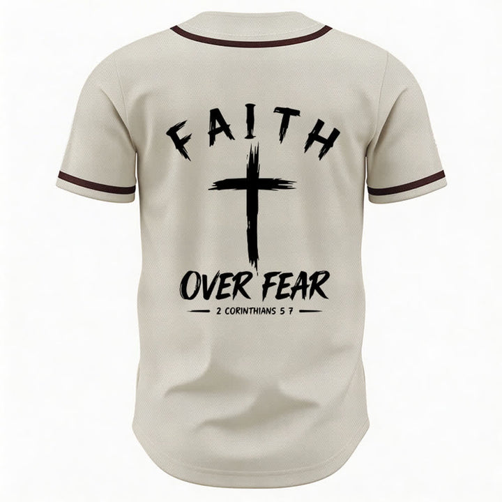 Christianartworkshop Baseballtrikot mit Kontrastbesatz – Glaube statt Angst - image 15