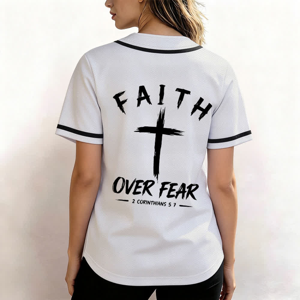Christianartworkshop Baseballtrikot mit Kontrastbesatz – Glaube statt Angst - image 31
