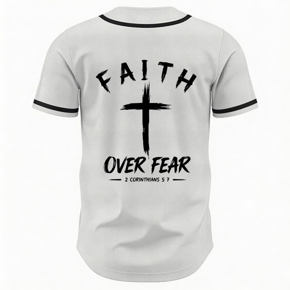 Christianartworkshop Baseballtrikot mit Kontrastbesatz – Glaube statt Angst - image 29