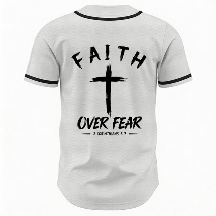Christianartworkshop Baseballtrikot mit Kontrastbesatz – Glaube statt Angst - image 29