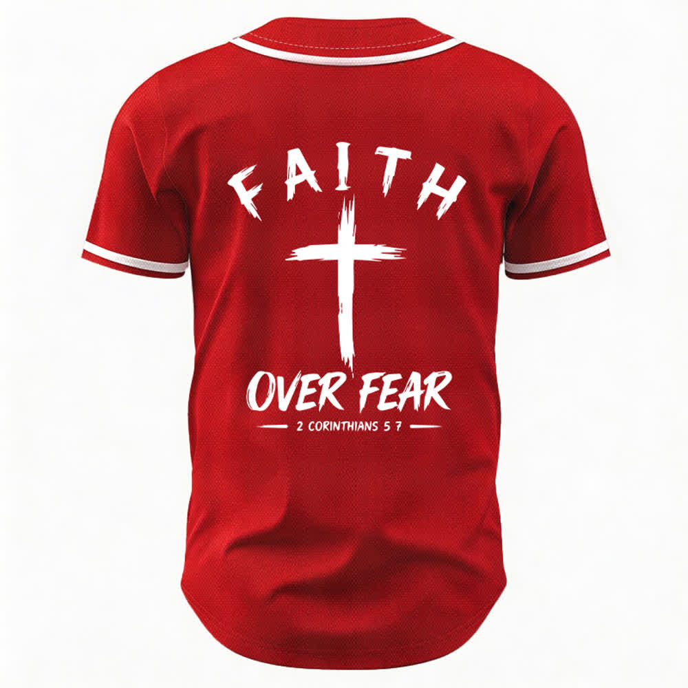 Christianartworkshop Baseballtrikot mit Kontrastbesatz – Glaube statt Angst - image 43