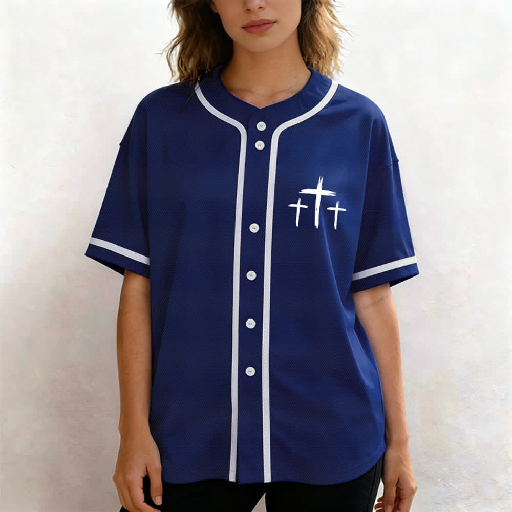 Christianartworkshop Baseballtrikot mit Kontrastbesatz – Glaube statt Angst - image 4