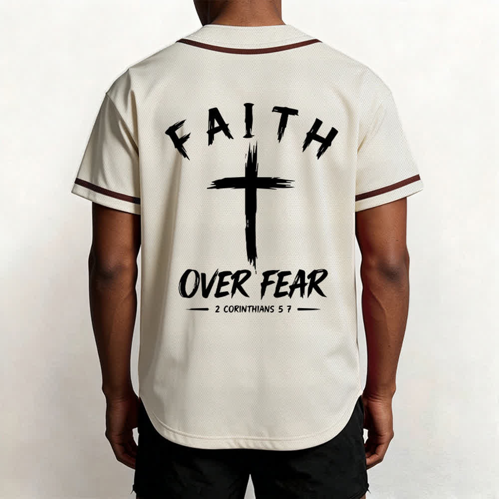 Christianartworkshop Baseballtrikot mit Kontrastbesatz – Glaube statt Angst - image 19