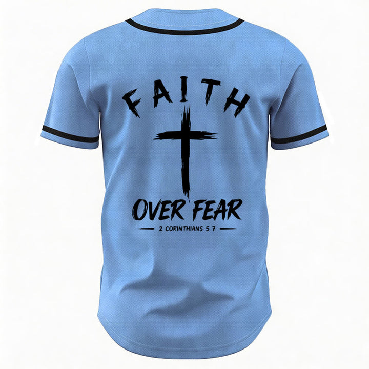 Christianartworkshop Baseballtrikot mit Kontrastbesatz – Glaube statt Angst - image 50