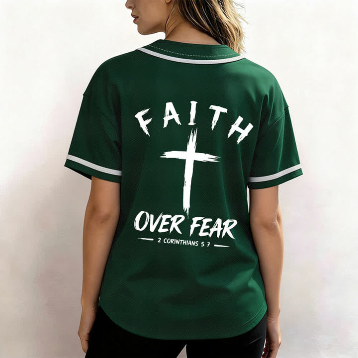 Christianartworkshop Baseballtrikot mit Kontrastbesatz – Glaube statt Angst - image 38